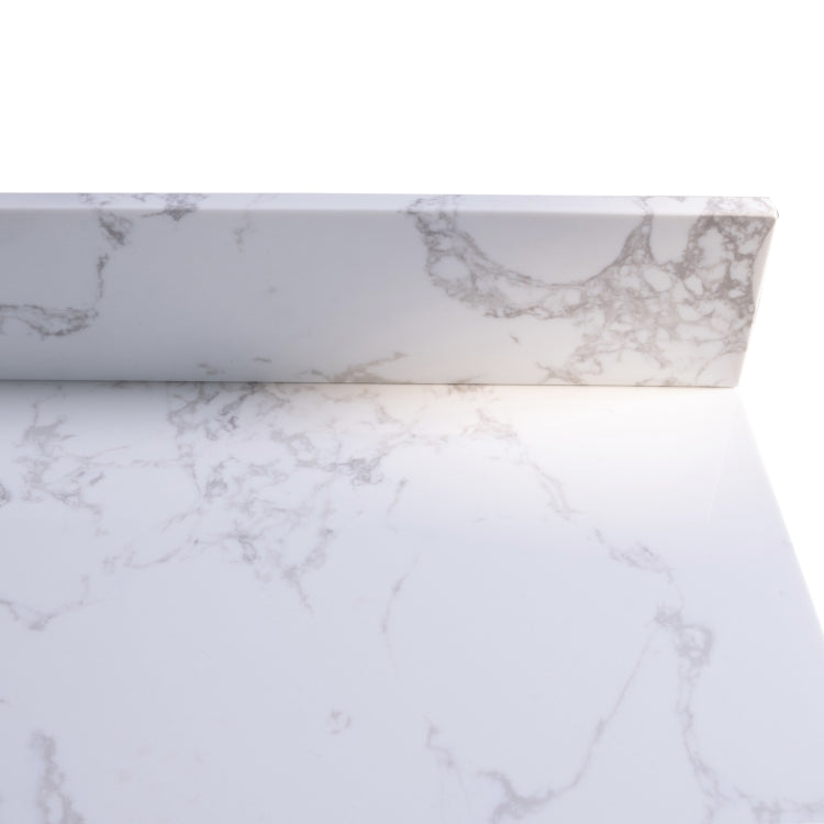 [US Warehouse] 37 inch Bathroom Stone Vanity Top with rectangle Undermount Ceramic Sink & Back Splash(White)