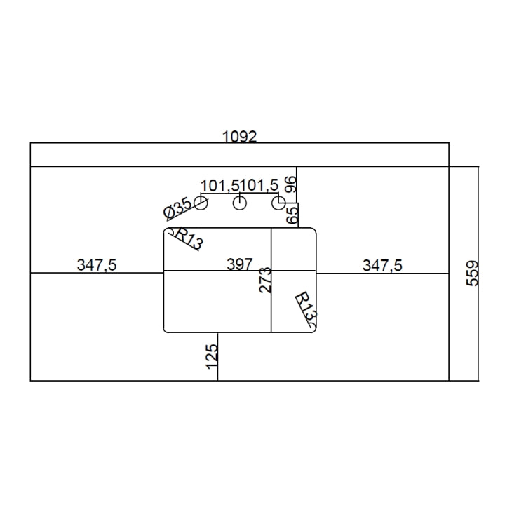 [US Warehouse] 43 inch Bathroom Stone Vanity Top with rectangle Undermount Ceramic Sink & Back Splash(White)