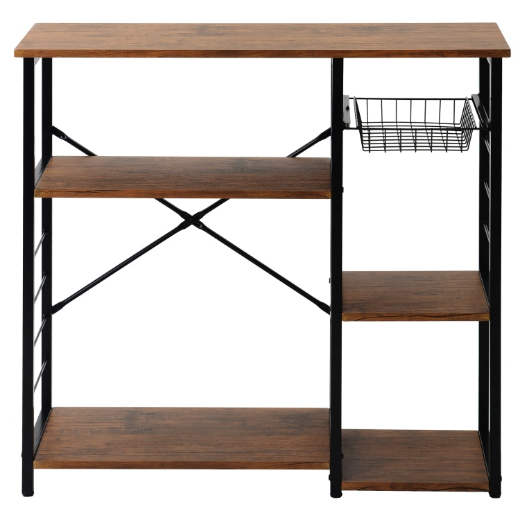 [UK Warehouse] Kitchen Microwave Oven Stand Bread Rack, Size: 90 x 40 x 84cm(Brown)