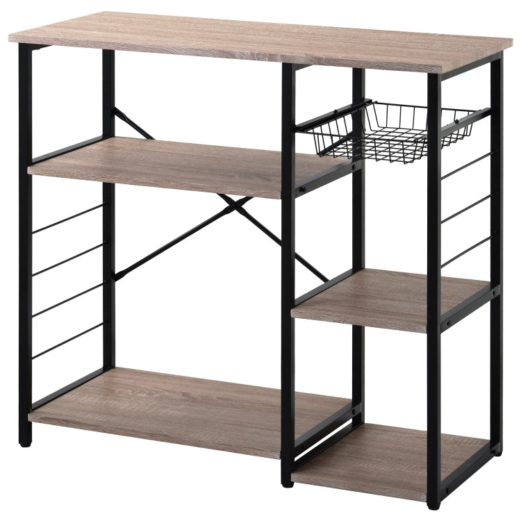 [UK Warehouse] Kitchen Microwave Oven Stand Bread Rack, Size: 90 x 40 x 84cm(Oak)