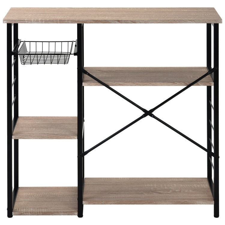 [UK Warehouse] Kitchen Microwave Oven Stand Bread Rack, Size: 90 x 40 x 84cm(Oak)