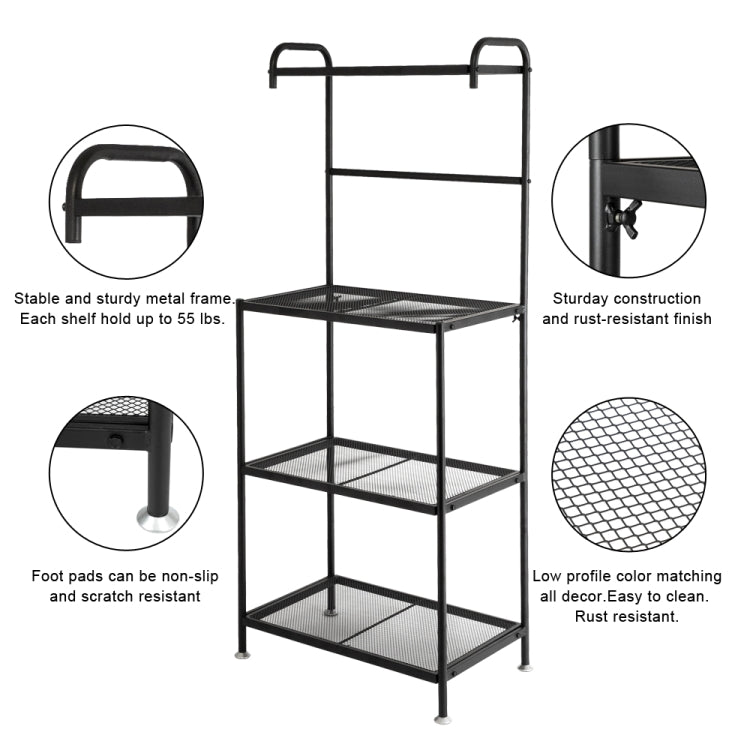 [US Warehouse] 4-Tier Wire Mesh Laminate Kitchen Shelf Decoration, Size: 59.7 x 35.6 x 144.8cm