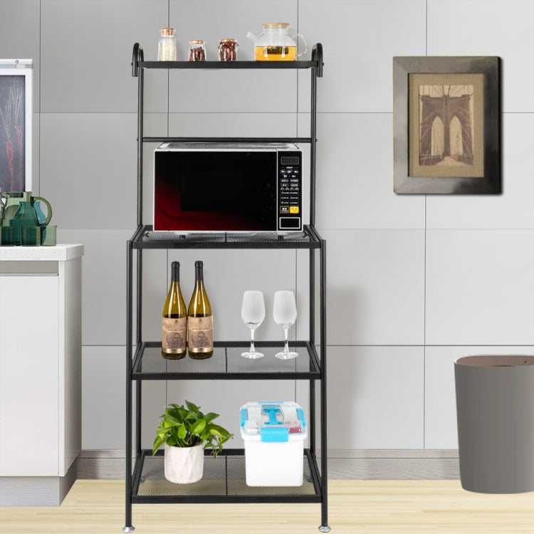 [US Warehouse] 4-Tier Wire Mesh Laminate Kitchen Shelf Decoration, Size: 59.7 x 35.6 x 144.8cm