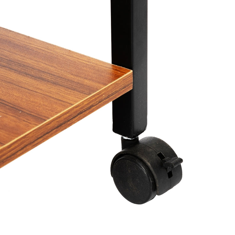 [US Warehouse] Kitchen Microwave Cart 3-Tier Vintage Rolling Baking Rack with Hooks, Size: 60.2 x 40 x 73cm