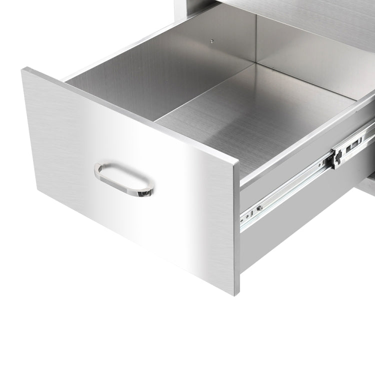 [US Warehouse] Courtyard Stainless Steel Three-drawer Cabinet for Storage Oven, Size: 21.37 x 17.91 x 15.7 inch