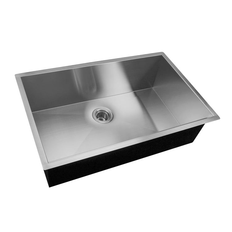 [US Warehouse] Stainless Steel Single Bowl Kitchen Sink, Size: 33 x 21 x 9 inch