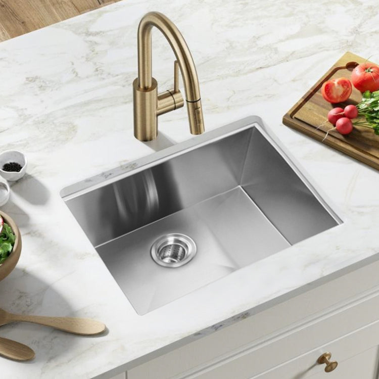 [US Warehouse] Stainless Steel Single Bowl Kitchen Sink, Size: 23 x 18 x 9 inch