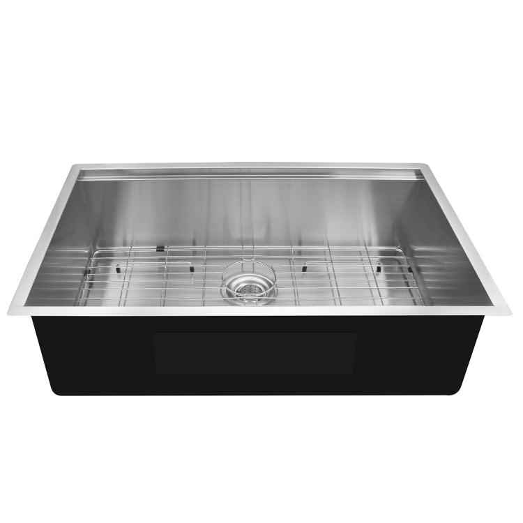 [US Warehouse] Stainless Steel Single Bowl Kitchen Sink with Colander, Size: 33 x 21 x 10 inch