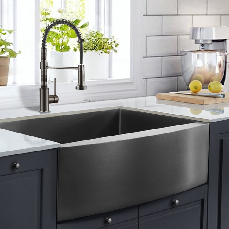 [US Warehouse] Stainless Steel Single Bowl Kitchen Sink, Size: 30 x 21 x 10 inch (Gunmetal)