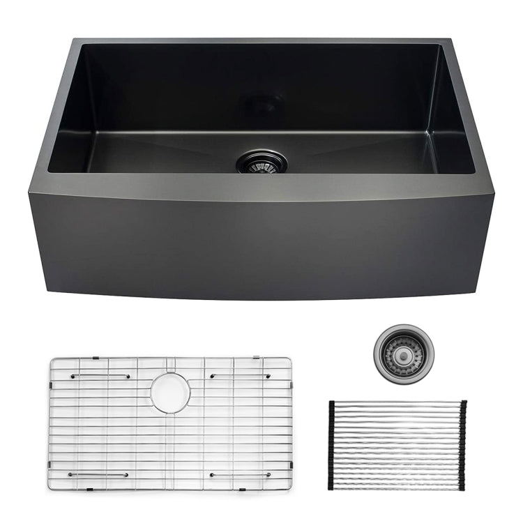 [US Warehouse] Stainless Steel Single Bowl Kitchen Sink, Size: 30 x 21 x 10 inch (Gunmetal)