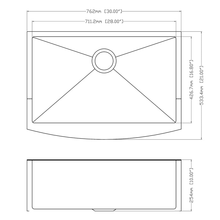 [US Warehouse] Stainless Steel Single Bowl Kitchen Sink, Size: 30 x 21 x 10 inch (Gunmetal)