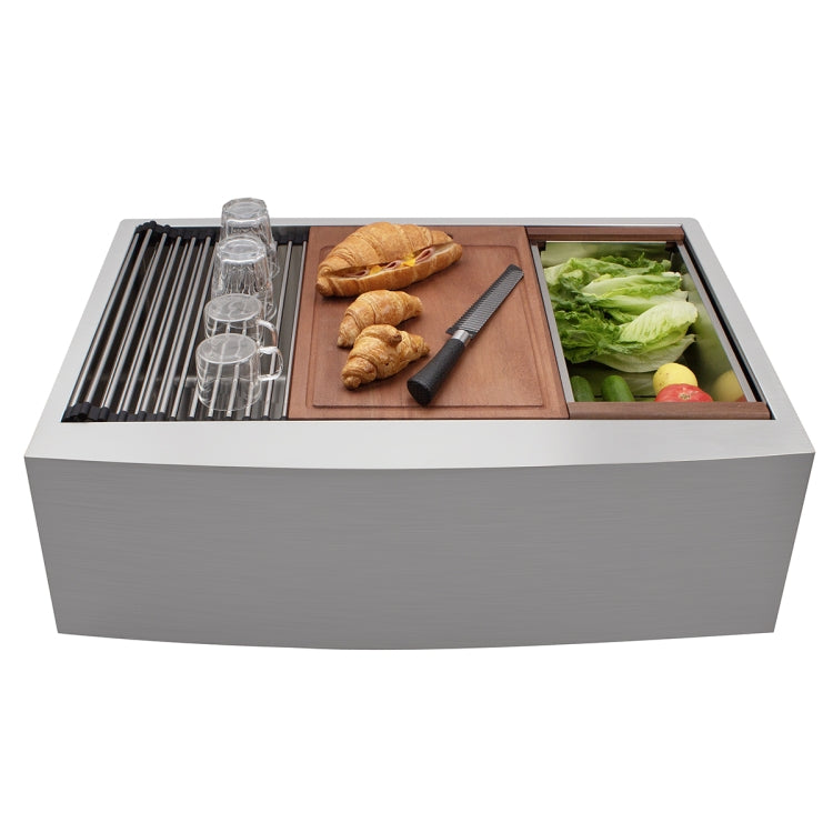 [US Warehouse] Stainless Steel Single Bowl Kitchen Sink with Chopping Board, Size: 30 x 22 x 9 inch