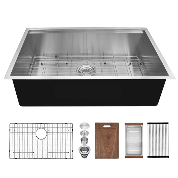 [US Warehouse] Stainless Steel Single Bowl Kitchen Sink with Chopping Board, Size: 30 x 19 x 9 inch