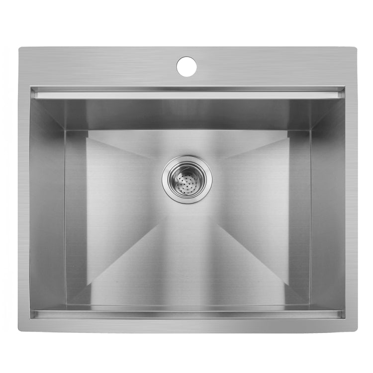 [US Warehouse] Stainless Steel Single Bowl Kitchen Sink with Chopping Board, Size: 25 x 22 x 9 inch