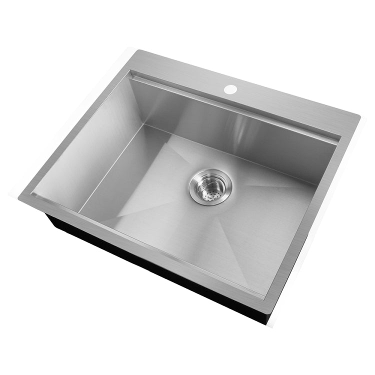 [US Warehouse] Stainless Steel Single Bowl Kitchen Sink with Chopping Board, Size: 25 x 22 x 9 inch