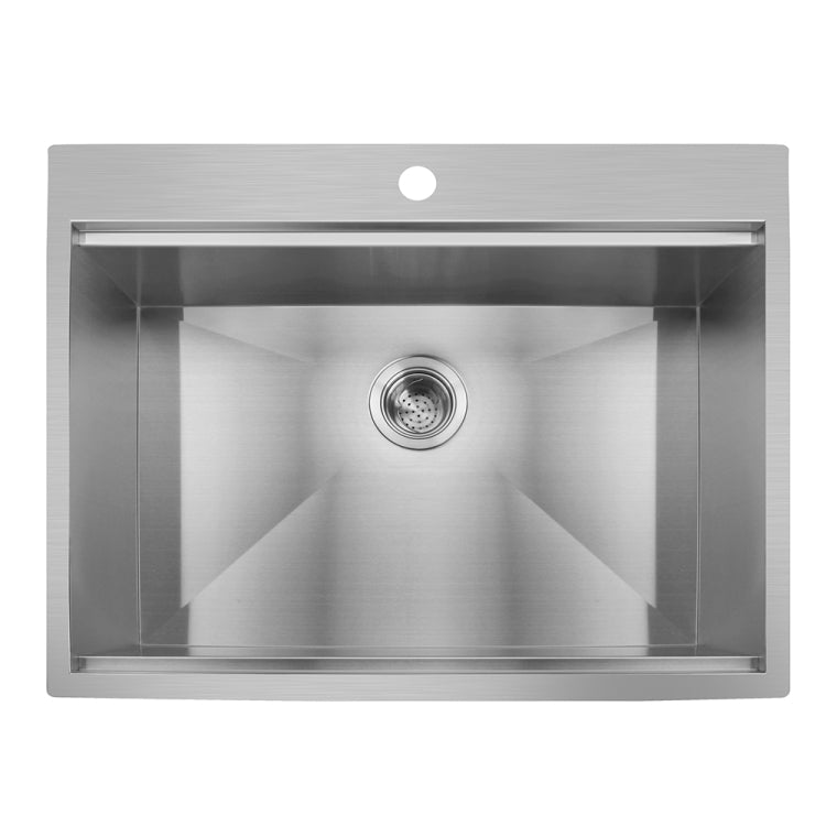 [US Warehouse] Stainless Steel Single Bowl Kitchen Sink with Chopping Board, Size: 28 x 22 x 9 inch