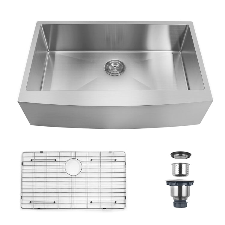 [US Warehouse] Stainless Steel Single Bowl Kitchen Sink, Size: 33 x 20.75 x 9 inch