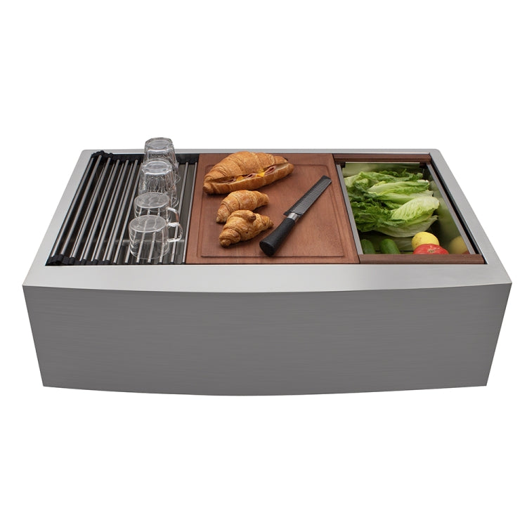 [US Warehouse] Stainless Steel Single Bowl Kitchen Sink with Chopping Board, Size: 33 x 22 x 9 inch