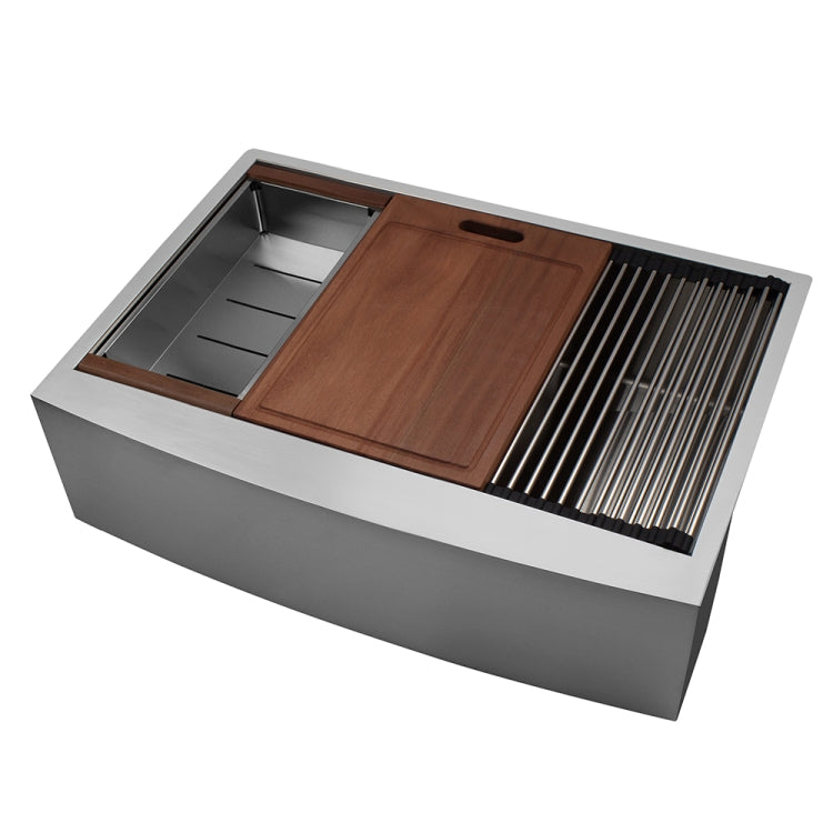 [US Warehouse] Stainless Steel Single Bowl Kitchen Sink with Chopping Board, Size: 33 x 22 x 9 inch