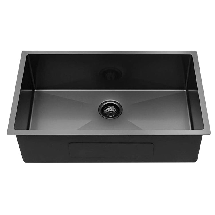 [US Warehouse] Stainless Steel Single Bowl Kitchen Sink, Size: 30 x 21 x 10 inch(Black)