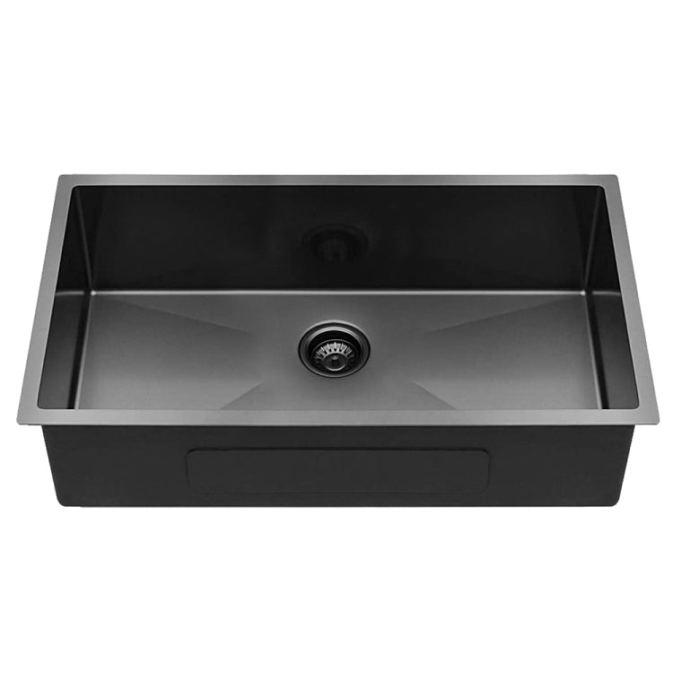 [US Warehouse] Stainless Steel Single Bowl Kitchen Sink, Size: 32 x 19 x 10 inch(Black)