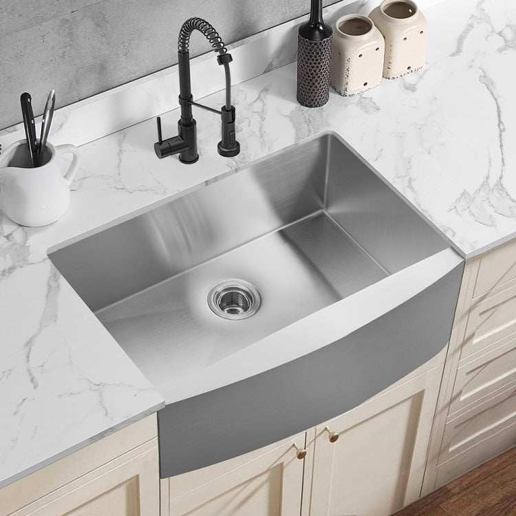 [US Warehouse] Stainless Steel Single Bowl Kitchen Sink, Size: 30 x 20.75 x 9 inch