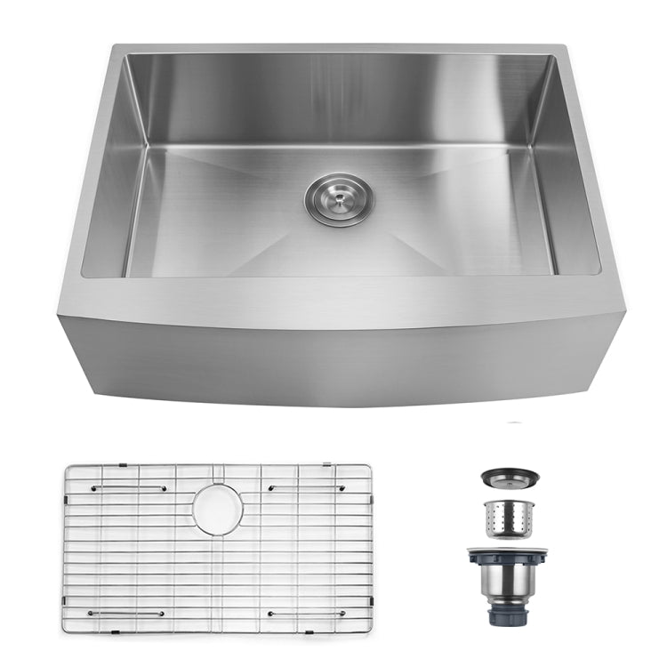 [US Warehouse] Stainless Steel Single Bowl Kitchen Sink, Size: 30 x 20.75 x 9 inch