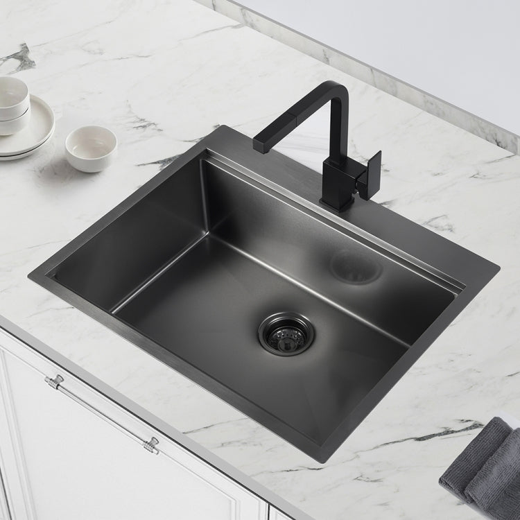 [US Warehouse] Stainless Steel Single Bowl Kitchen Sink with Chopping Board, Size: 27 x 22 x 10 inch(Black)