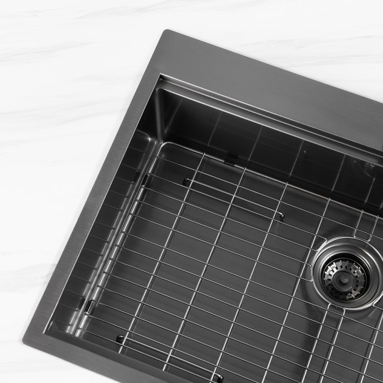 [US Warehouse] Stainless Steel Single Bowl Kitchen Sink with Chopping Board, Size: 27 x 22 x 10 inch(Black)