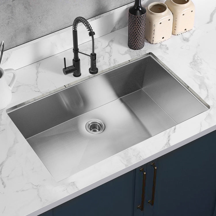 [US Warehouse] Stainless Steel Single Bowl Kitchen Sink, Size: 36 x 21 x 10 inch