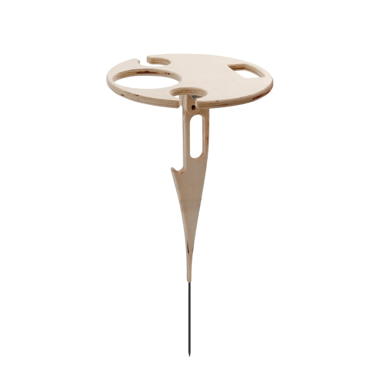 Outdoor Portable Wooden Wine Rack Detachable Wine Table with Ground Nail