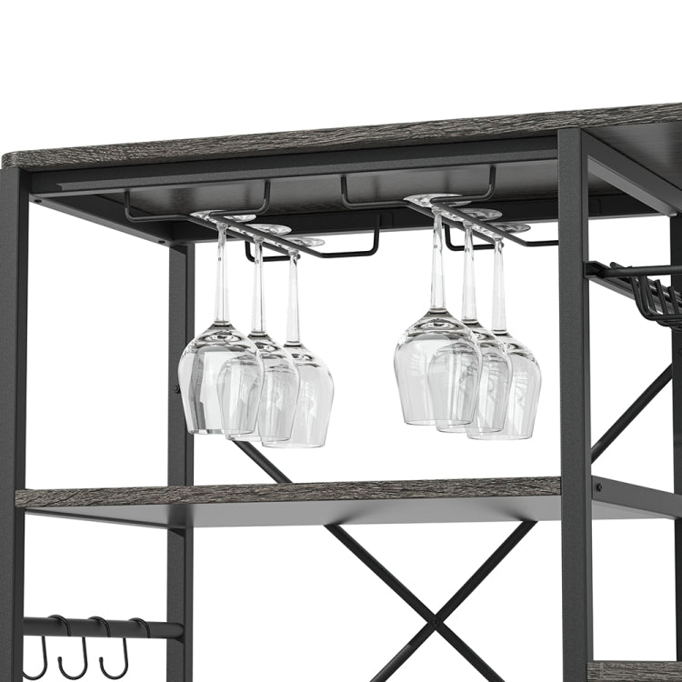 [US Warehouse] Kitchen Shelf Microwave Oven Rack with 6 Hooks and 4 Removable Stop Wheels, Size: 35.43 x 33.27 x 14.96 inch