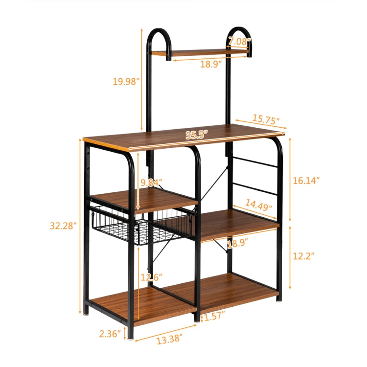 [US Warehouse] Vintage Kitchen Baker Rack, Size: 90.17x40.01x132.08cm