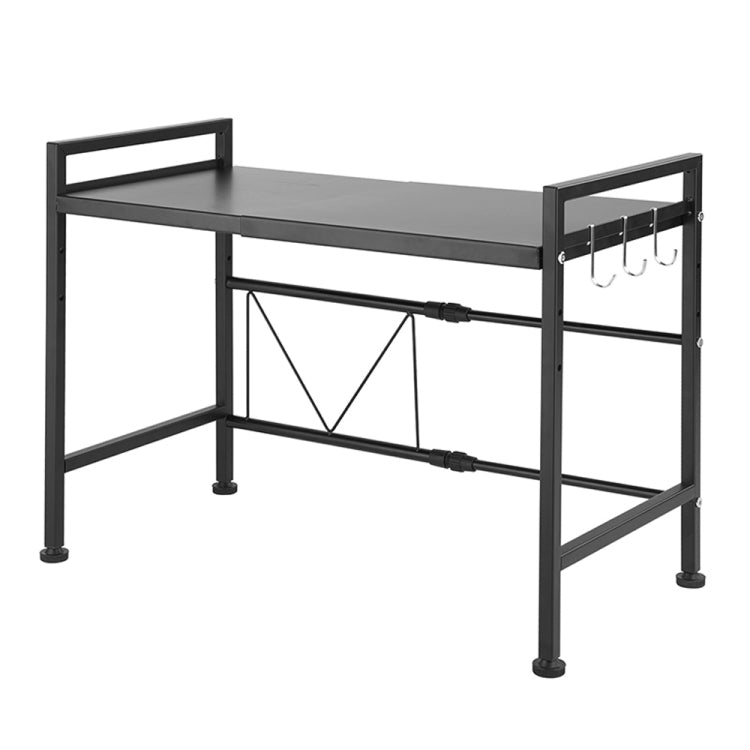 [US Warehouse] 2-Tier Kitchen Counter Shelf Microwave Oven Rack (Black)