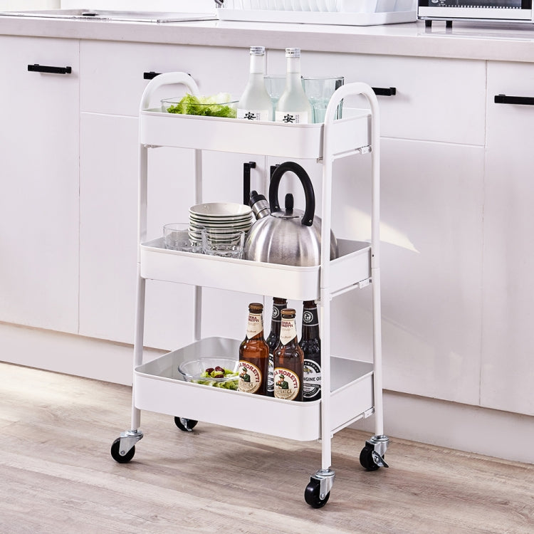 [US Warehouse] 3-Tier Kitchen Counter Shelf Rolling Storage Cart