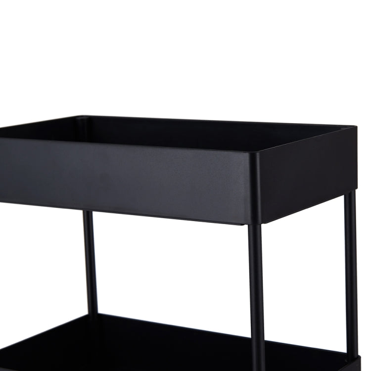 [US Warehouse] 4-Tier Kitchen Bathroom Counter Shelf Rolling Storage Cart (Black)