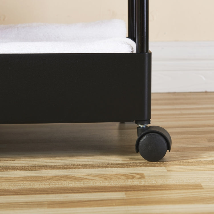 [US Warehouse] 4-Tier Kitchen Bathroom Counter Shelf Rolling Storage Cart (Black)