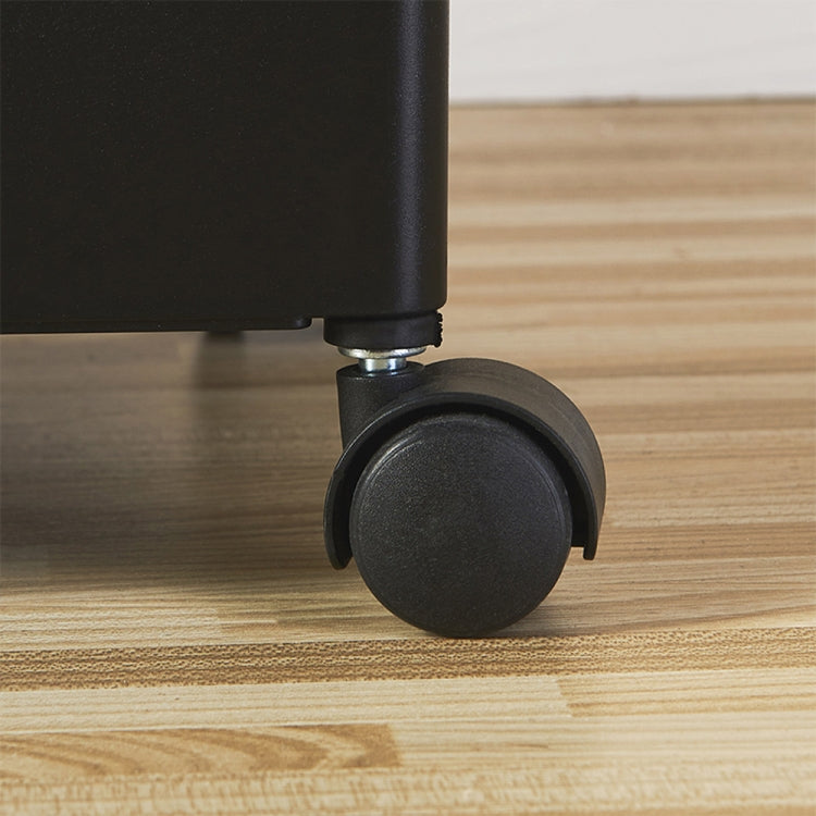 [US Warehouse] 4-Tier Kitchen Bathroom Counter Shelf Rolling Storage Cart (Black)