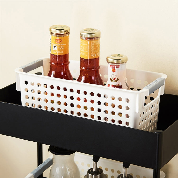 [US Warehouse] 4-Tier Kitchen Bathroom Counter Shelf Rolling Storage Cart (Black)