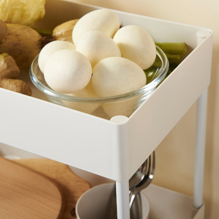 [US Warehouse] 4-Tier Kitchen Bathroom Counter Shelf Rolling Storage Cart (White)