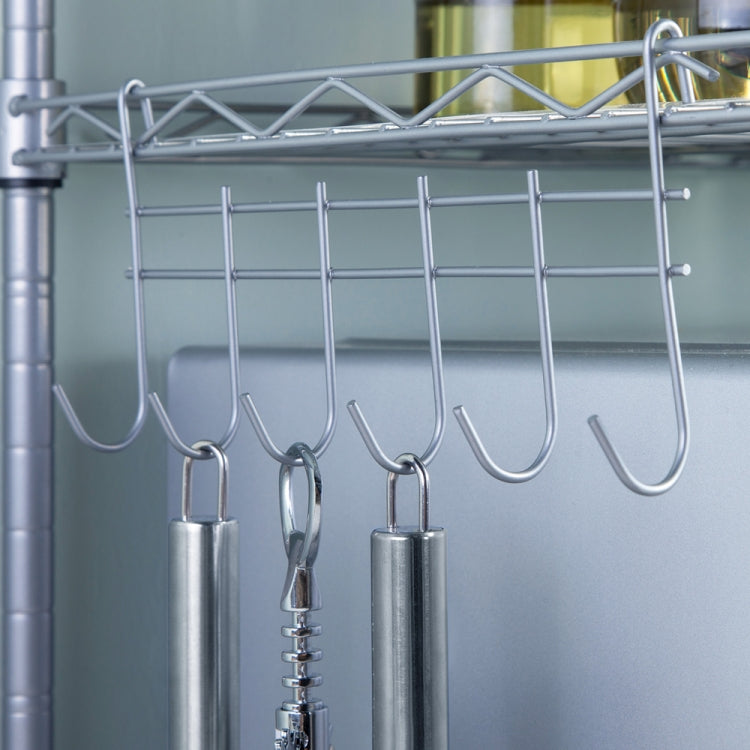 [US Warehouse] 2-Tier Adjustable Carbon Steel Kitchen Counter Shelf Microwave Oven Rack