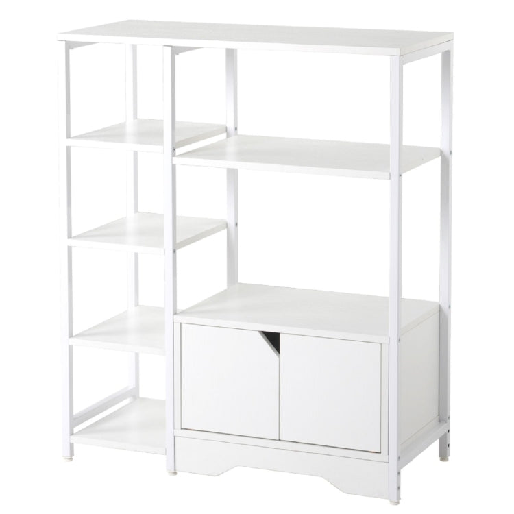 [JPN Warehouse] Stainless Steel Kitchen Storage Rack with Cabinet, Size: 80x35x96.5cm
