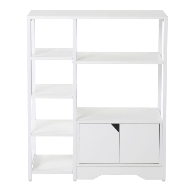 [JPN Warehouse] Stainless Steel Kitchen Storage Rack with Cabinet, Size: 80x35x96.5cm