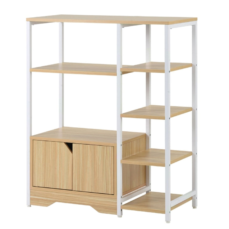 [JPN Warehouse] Stainless Steel Kitchen Storage Rack with Cabinet, Size: 80x35x96.5cm