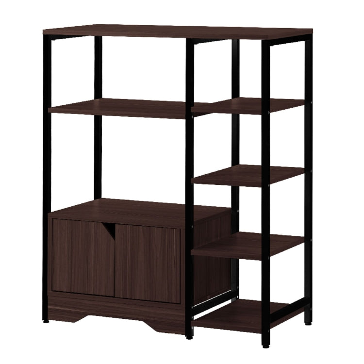 [JPN Warehouse] Stainless Steel Kitchen Storage Rack with Cabinet, Size: 80x35x96.5cm