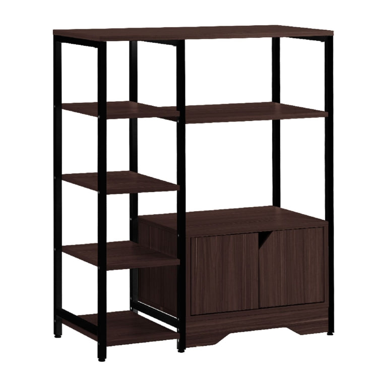 [JPN Warehouse] Stainless Steel Kitchen Storage Rack with Cabinet, Size: 80x35x96.5cm