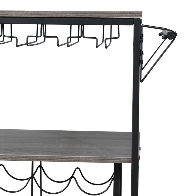 [US Warehouse] Three Layers Metal Munich Bar Cart with Wine Rack, Size: 95x40.5x83cm