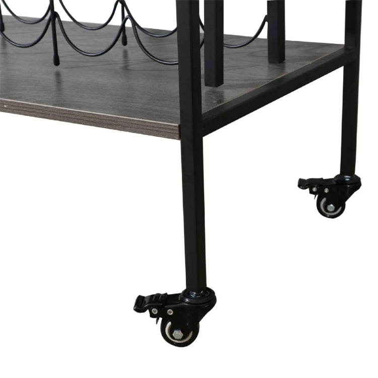 [US Warehouse] Three Layers Metal Munich Bar Cart with Wine Rack, Size: 95x40.5x83cm