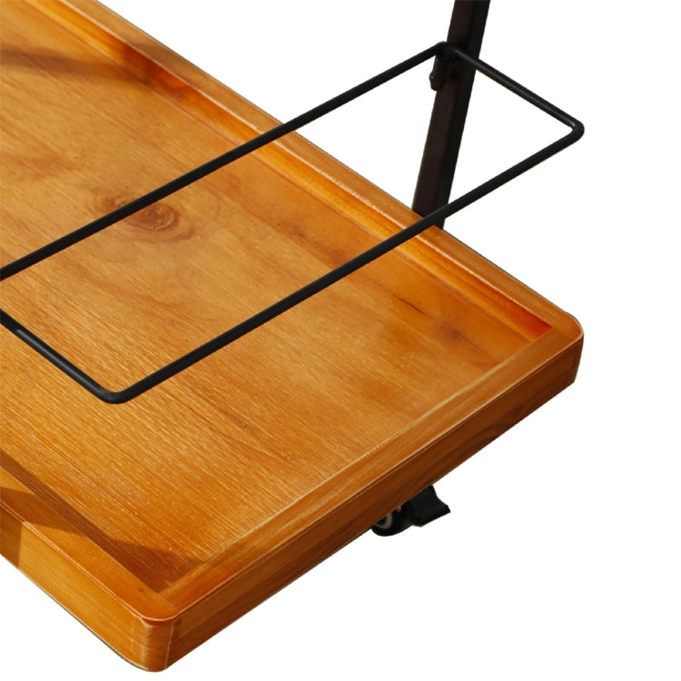 [US Warehouse] 2 Layer Metal Industrial Wooden Bar Cart with Wheels, Size: 96.5x41x84cm