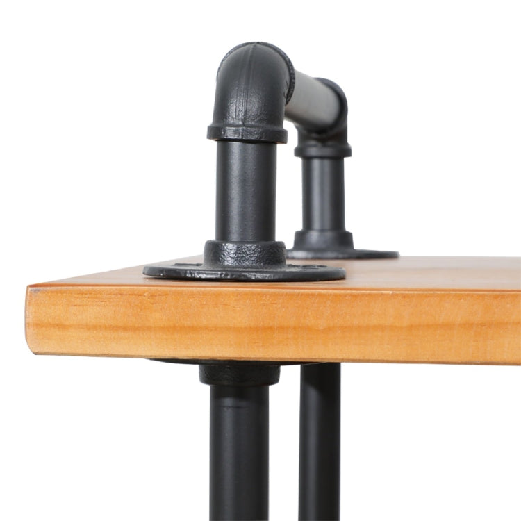 [US Warehouse] 3 Layer Metal Industrial Wooden Bar Cart with Wheels, Size: 69.8x40.6x80cm